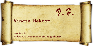 Vincze Hektor névjegykártya